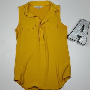 LOFT Sleeveless Collared Pocket Front Tank Top